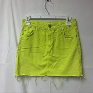 Topshop Neon Yellow Mini Skirt
